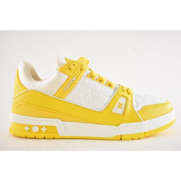 Louis Vuitton Yellow White Empreinte Leather Low Trainer Sneaker UK 9 US 10 11 - Picture 2 of 13